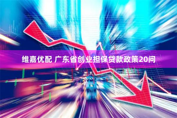 维嘉优配 广东省创业担保贷款政策20问